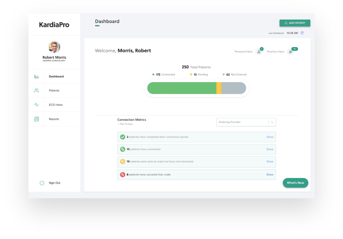 KardiaPro Remote Patient Monitoring Dashboard