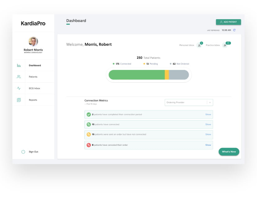 KardiaPro Remote Patient Monitoring Dashboard